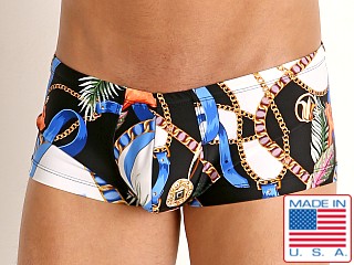 Model in collars and chains Rick Majors Low Rise Swim Trunk