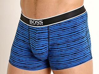 Model in blue Hugo Boss 24 Print Trunk