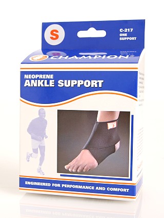 Model in  PCP Champion Neoprene Ankle Support