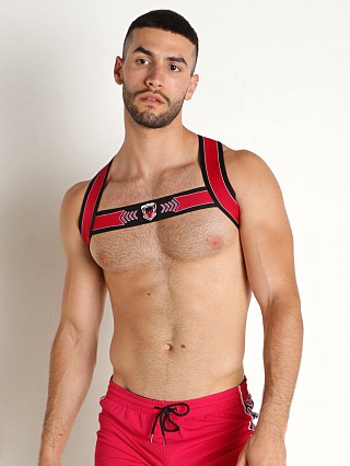 Model in pink Cell Block 13 Kennel Club Spitfire Harness