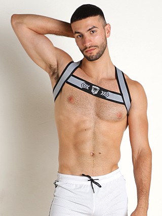 Model in grey Cell Block 13 Kennel Club Spitfire Harness