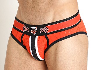 Model in orange Cell Block 13 Kennel Club Spitfire Brief