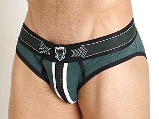 Model in green Cell Block 13 Kennel Club Spitfire Brief