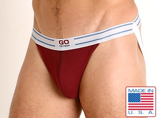 Model in bordeaux Go Softwear Lumberjack Jockstrap