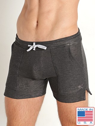 Model in black LASC Classic Terry 5" Workout Shorts