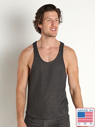 Model in black LASC Classic Terry Workout Tank Top