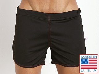 Model in black American Jock Shorts with Built-in Jock