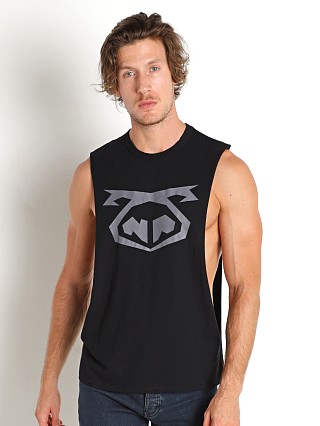 Model in black Nasty Pig Brandmark Shredder Tank Top