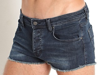 Model in trade blue Nasty Pig Duke Shorts