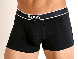 Model in navy Hugo Boss 24 Print Trunk