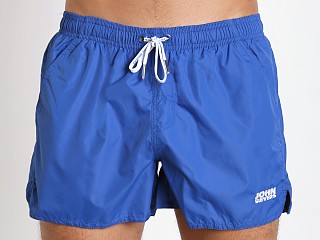 Model in royal John Sievers Natural Pouch Swim Shorts