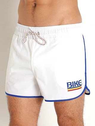 Model in white Bike Athletic 4-Way Stretch Track Short