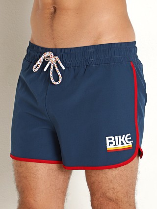 Model in french navy Bike Athletic 4-Way Stretch Track Short