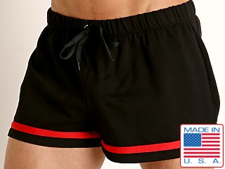 Model in black American Jock Equipo Bench Short