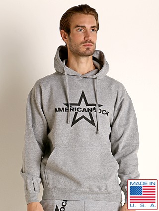 Model in heather American Jock Equipo Hoody