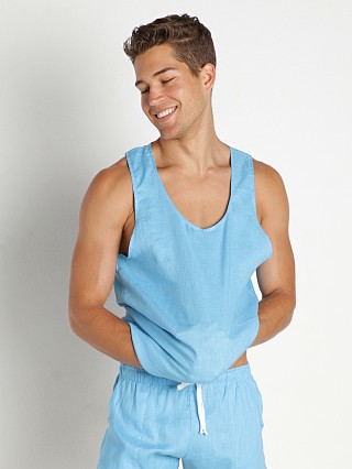 Complete the look: LASC Malibu Linen Tank Top Sky Blue