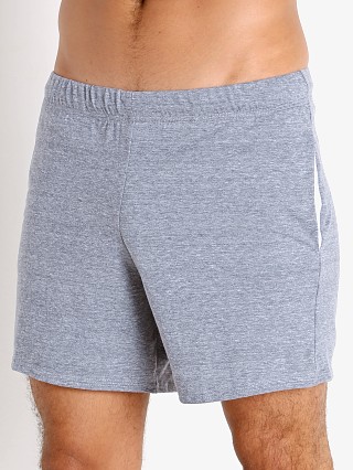 Model in light grey heather McKillop Propel Cotton/Poly Lounge Shorts