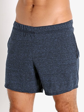 Model in navy heather McKillop Propel Cotton/Poly Lounge Shorts