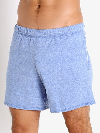 Model in royal heather McKillop Propel Cotton/Poly Lounge Shorts