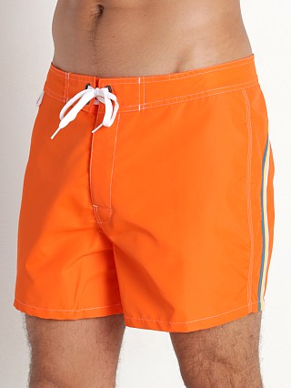 Model in florida orange Sundek 14" Classic Low-Rise Boardshort