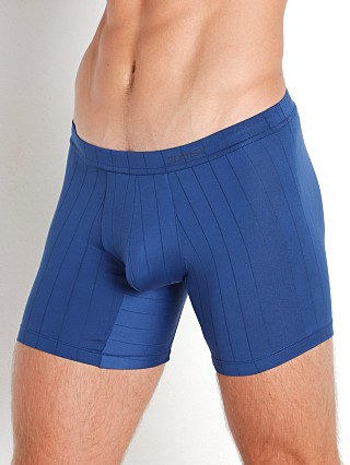 Model in estate blue 2xist Pinstripe Boxer Brief