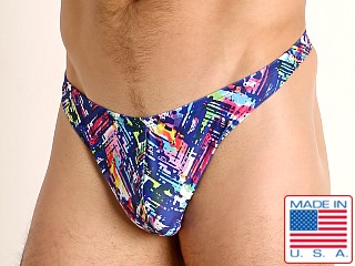 Model in navy slash LASC Brazil Swim Thong