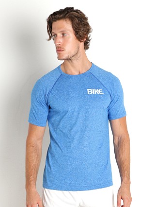 Model in royal blue Bike Athletic Vintage Logo Gym T-Shirt