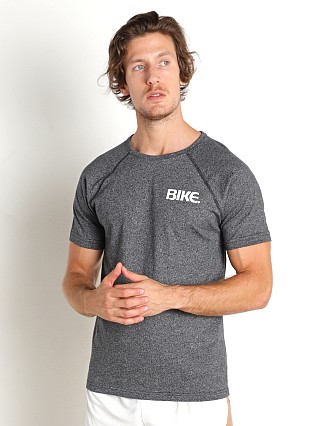 Model in heather black Bike Athletic Vintage Logo Gym T-Shirt