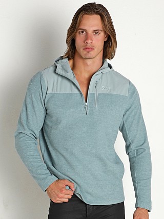 Model in opal green Under Armour Specialist Grid Zip Hoodie