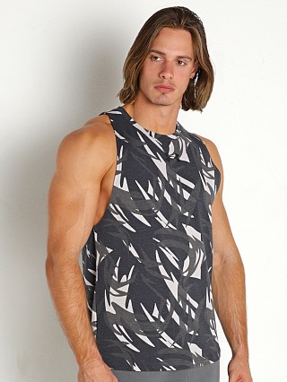 Model in black Under Armour Baseline Printed Tank