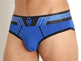 Model in blue Cell Block 13 Kennel Club Bandit Brief