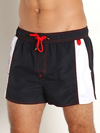 Model in black Diesel Caybay Swim Shorts