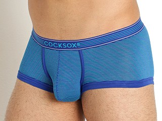 Model in diver blue Cocksox Pro Collection Trunk