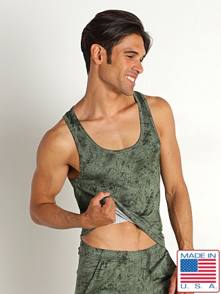 Model in army Rick Majors Sandstone Tank Top