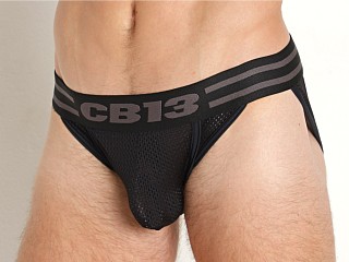 Model in black Cell Block 13 Linebacker Brief