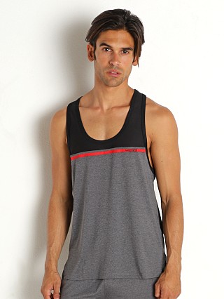 Model in black/heather grey Nasty Pig Impact Tank Top