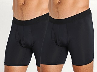 Model in black/black Under Armour Tech Mesh 6" Boxerjock 2-Pack