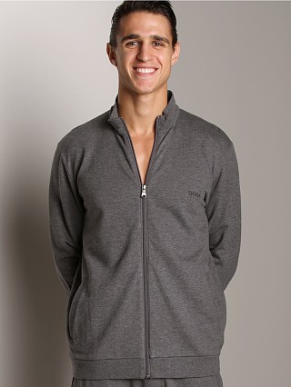 Model in charcoal Hugo Boss Innovation 5 Track Jacket