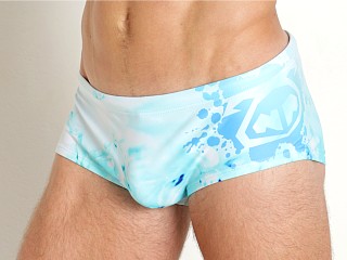 Model in blue Nasty Pig Cool Down Swim Sunga