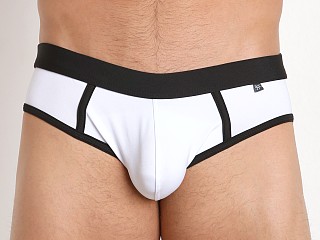 Model in white Tulio C-Ring Backless Brief