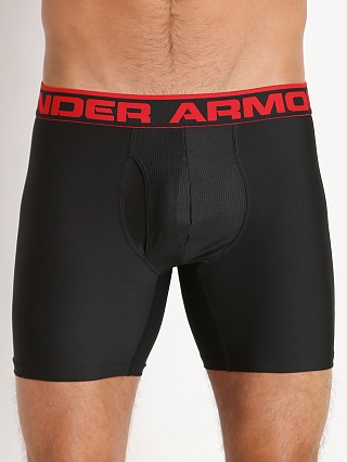 Model in black/red Under Armour "O" Series 6" Boxerjock