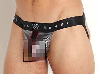 Model in silver Gregg Homme Magnet Transparent Jockstrap