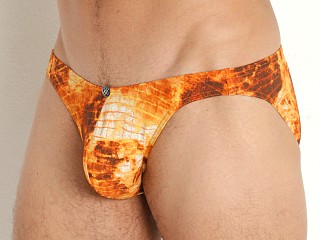 Model in orange Gregg Homme Abyss Swim Brief