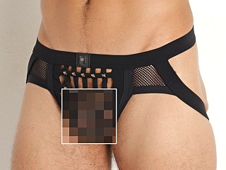 Model in black Gregg Homme Muzzle Mesh Jockstrap