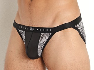 Model in black Gregg Homme Wildcard See-Thru Brief