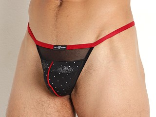 Model in black Gregg Homme Thorn Sheer Mesh String