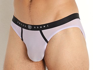 Model in lilac Gregg Homme Torridz HyperStretch Briefs