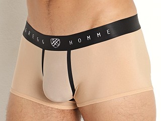 Model in beige Gregg Homme Torridz Hyperstretch Trunks