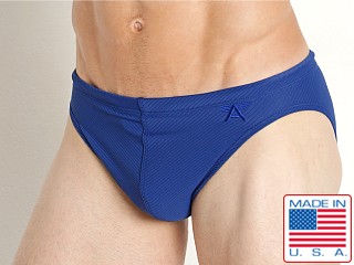 Model in denim LASC Nylon Rib St. Tropez Low Rise Swim Brief