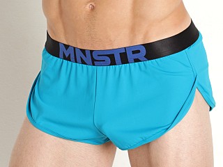 Model in petrol Manstore MNSTR Sprint Shorts